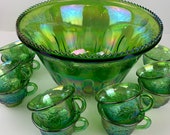 Indiana Glass Princess Green Carnival