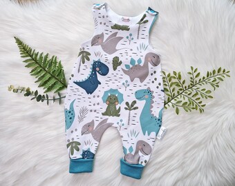 Dino, Strampler, Babyoutfit zur Geburt, Geschenk für Babyparty, lachende Dinosaurier, Kleidung aus Jersey