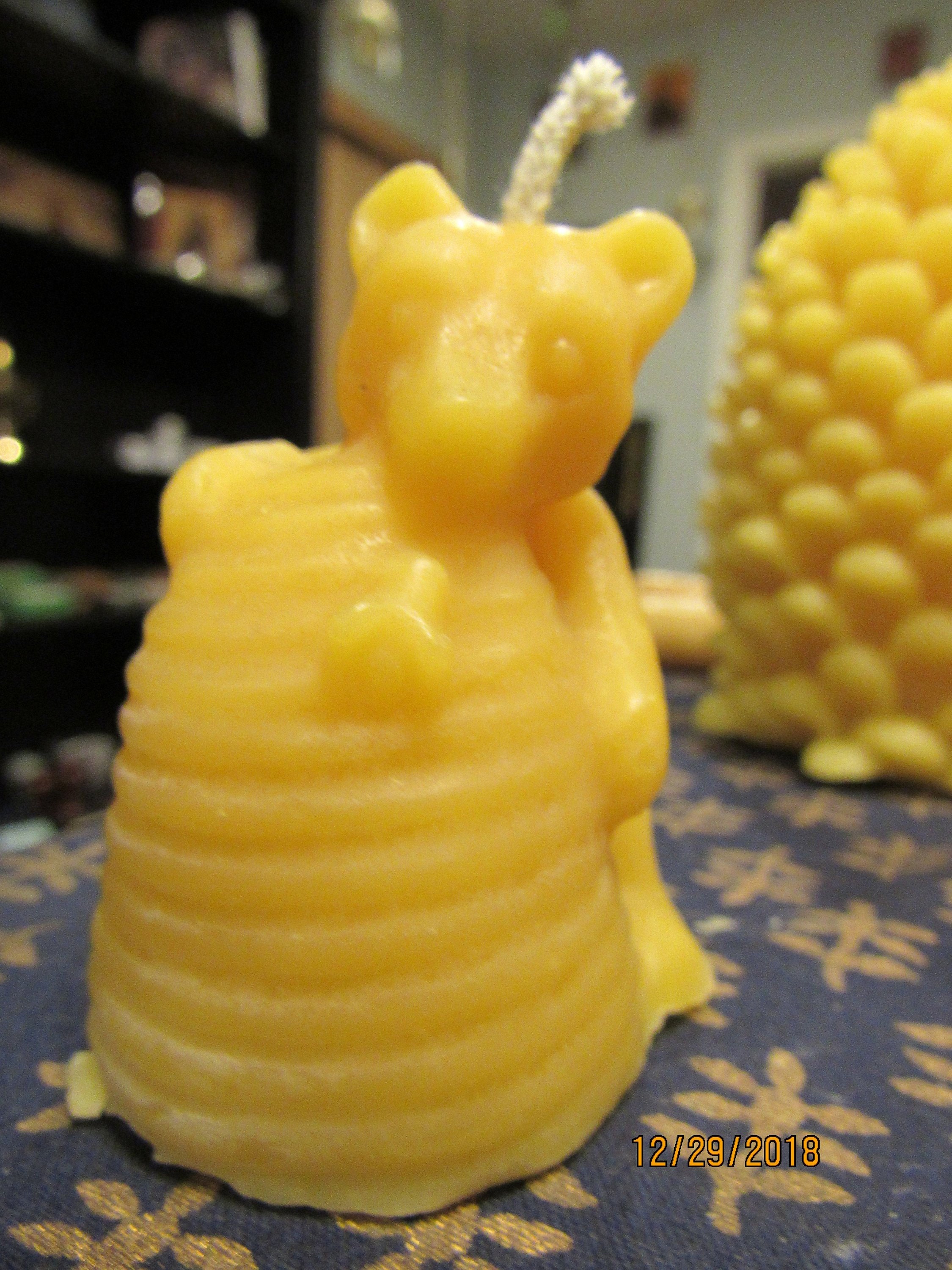 Natural Handmade Beeswax Honey Bear Candle