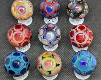 Dot Stack Surprise Marbles 1", hider marbles, mystery marbles, surprise marbles, collectible art, glass art