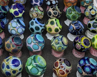 Dot Stack Surprise Marbles 1&quot;, hider marbles, mystery marbles, surprise marbles, collectible art, glass art