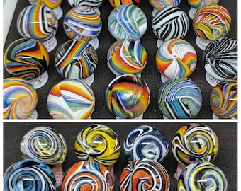 Chaos Linework 1" Surprise Marbles, Rainbow marbles, Mystery marbles, Wig-wag marbles, hider marbles, surprise marbles, collectible art