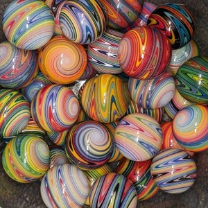 Linework Mystery Marbles, Rainbow marbles, Wig-wag marbles, hider marbles, surprise marbles, collectible art, glass art