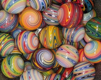 Linework Mystery Marbles, Rainbow marbles, Wig-wag marbles, hider marbles, surprise marbles, collectible art, glass art