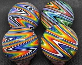 2" Large Linework Surprise Marbles, Rainbow marbles, mystery Wig-wag marbles, hider marbles, surprise marbles, collectible art, glass art