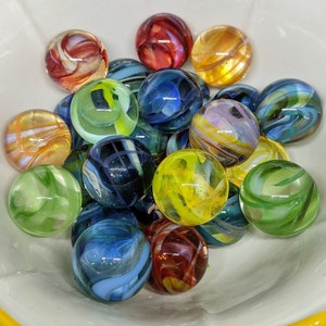 Swirly Surprise Marbles 1&quot;, Mystery Marbles, hider marbles, Random Marbles