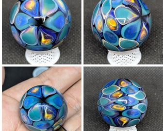 1.17" Dotstack Marble, handmade marble, hider marble, small marble, glass art marble, borosilicate glass art, collectible marble