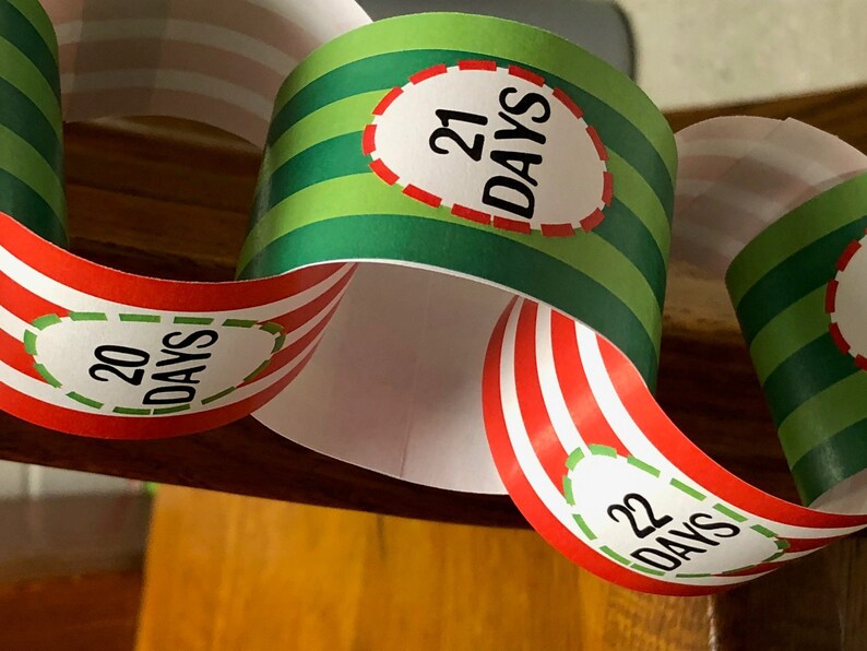 Christmas Countdown Chain Printable | Etsy