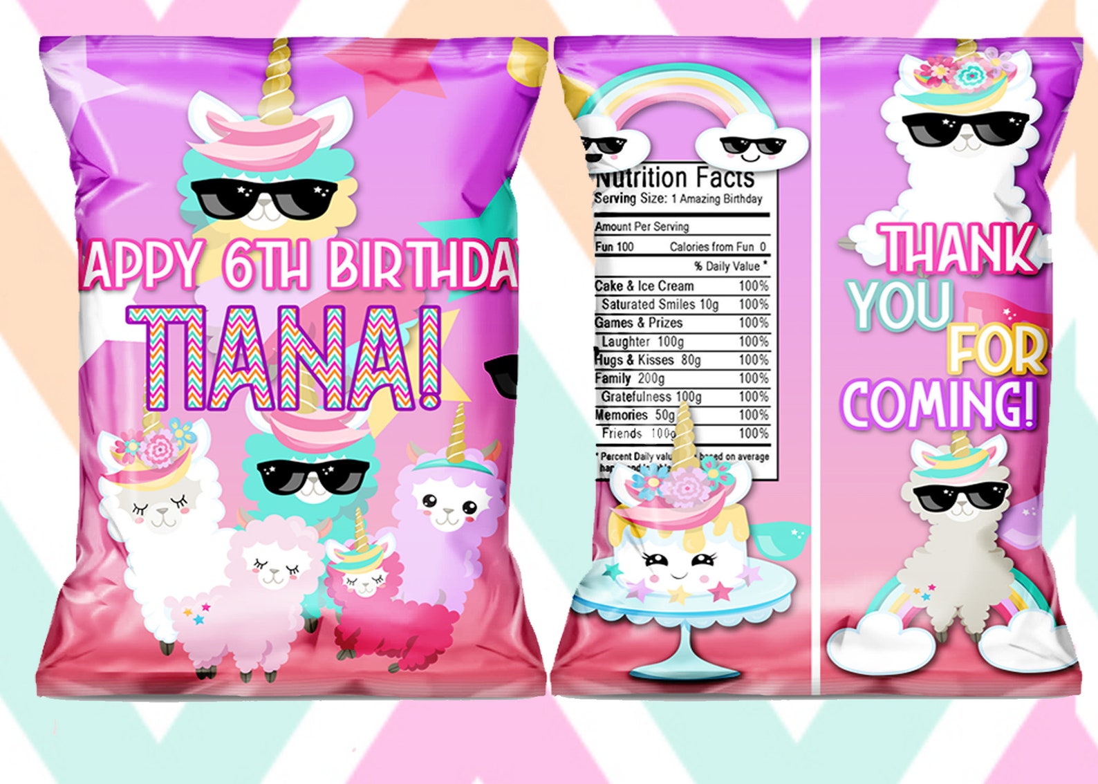 LLAMA CHIP BAGS Custom Chip Bags Llama Treat Bags Kids Etsy