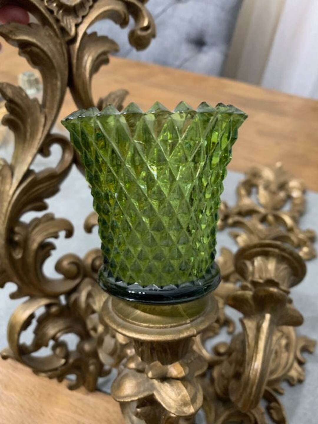 Vintage 1970s Era Homco Votive Toppers for Wall Sconces Candle Holder