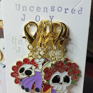 Blaosc | Halloween Stitch Marker Set | Trick or Treat Samhain Metal Stitch Markers for Knitting | Gifts for Knitters