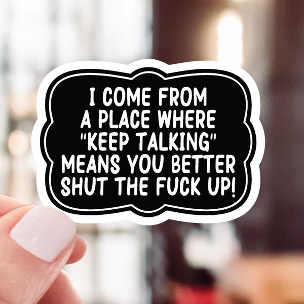 Shut The Fuck Up Sticker, Funny Decal, Hilarious Sticker, Snarky, Water Bottle Sticker, Laptop, Fridge, Notebook, Phone Decal, Fuck Decal