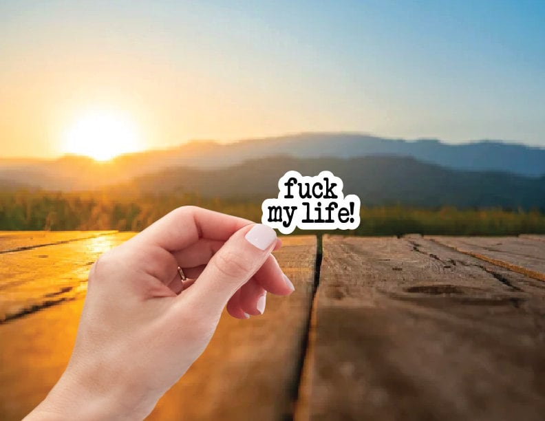 Fuck My Life Sticker, Funny Decal, Hilarious Sticker, Snarky
