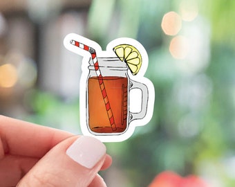 Iced Tea Sticker,  Iced Tea Decal, Water Bottle, Laptop, Notebook, Phone, Hydroflask, Locker Sticker, Garage Decal, Iced Tea & Lemon