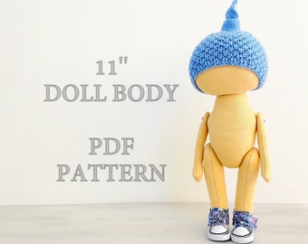 Rag Doll Body Pattern, 11-inch Sewing Template (PDF)