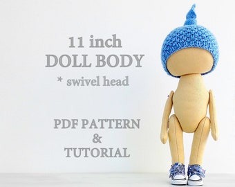 Handmade Rag Doll Sewing Pattern: 11-inch Textile Toy (PDF Pattern)