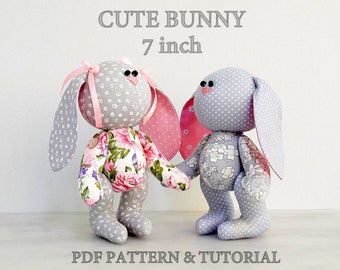 Cute Bunny Pattern Sewing Rabbit soft toy Rabbit pattern Soft bunny toy Rag doll pattern