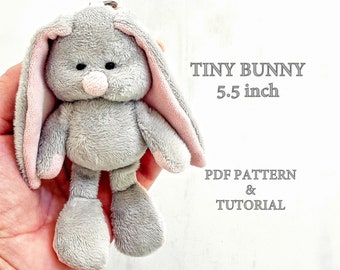 Tiny Bunny DIY bunny toy Little bunny Small bunny Plushie pattern Fluffy rabbit Cute bunny