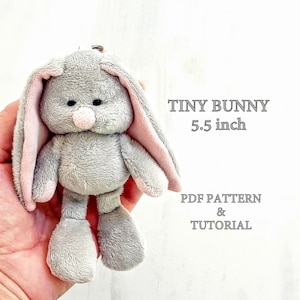 Tiny Bunny DIY bunny toy Little bunny Small bunny Plushie pattern Fluffy rabbit Cute bunny