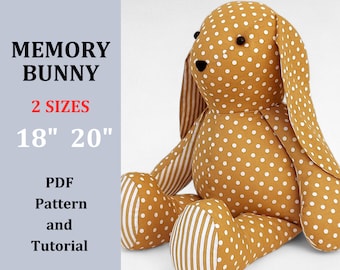 Memory Bunny Sewing Pattern: Stuffed Rabbit Soft Toy (PDF Pattern)