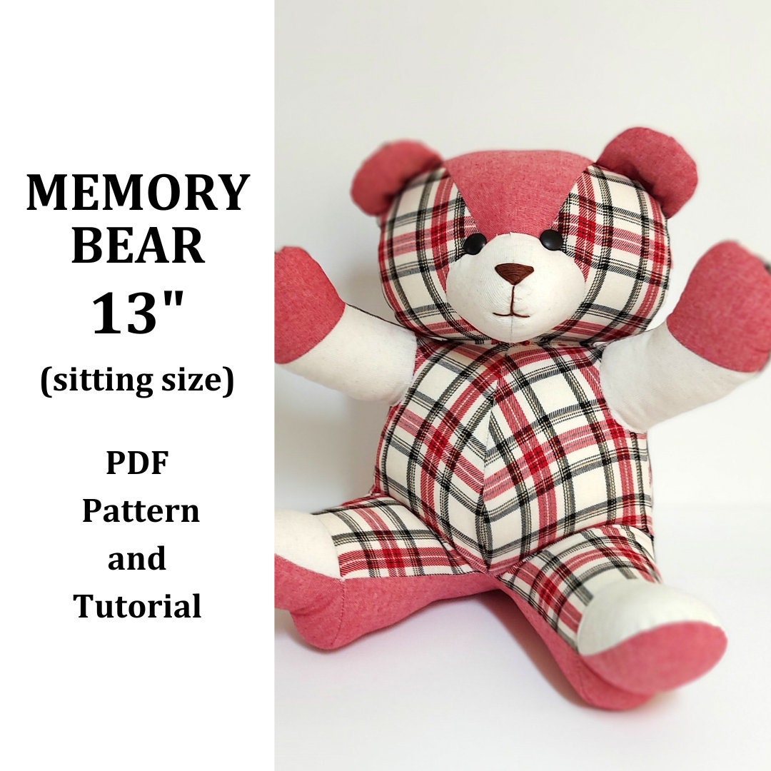 EASY Memory Bear Pattern 18 chipper Bear With VIDEO Tutorial Beginner Memory  Bear Teddy Bear Sewing Pattern Plushie Pattern 