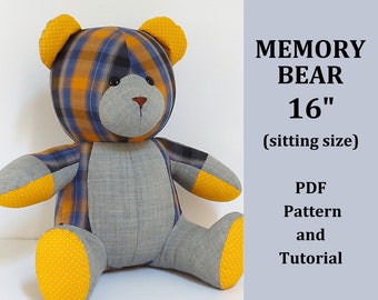 Memory Bear Pattern, Make Teddy Bear, Keepsake Bear Sewing Pattern