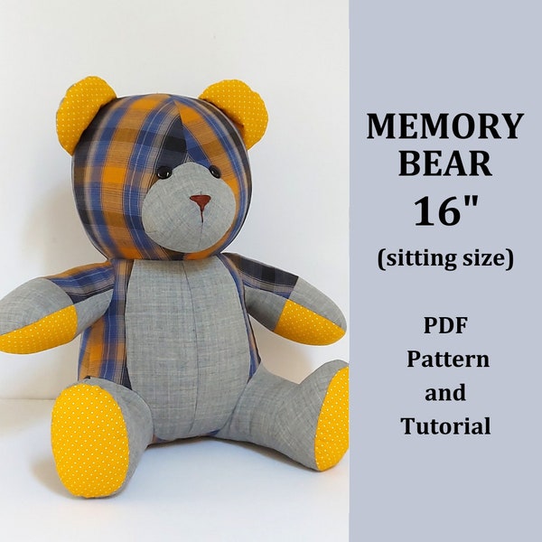 Memory Bear Pattern, Make Teddy Bear, Keepsake Bear Sewing Pattern