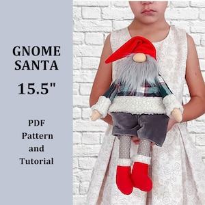 Santa Pattern to Sew, DIY Gnome Pattern, Scandinavian Gnome, Tomte Nisse