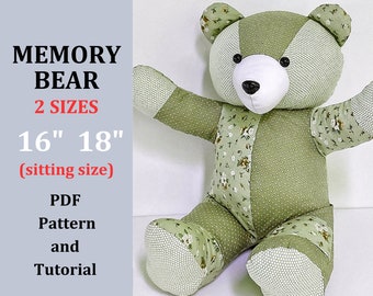 Memory Bear Pattern, Make Teddy Bear, Keepsake Bear Sewing