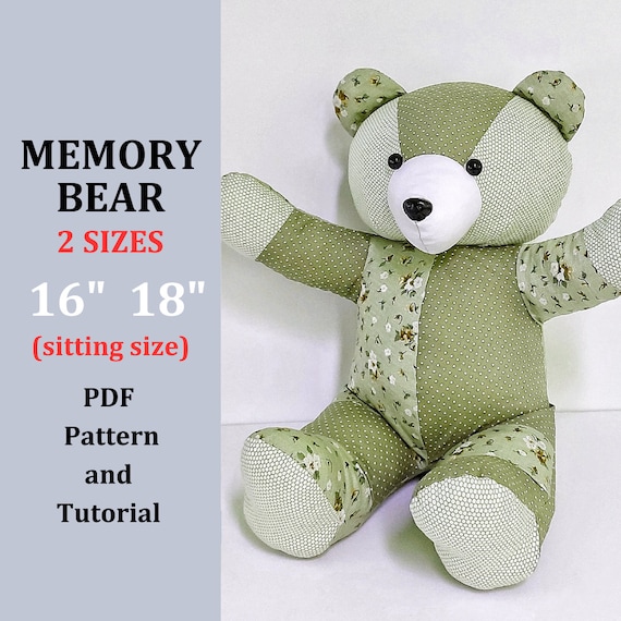 Memory Bear Pattern, Make Teddy Bear, Keepsake Bear Sewing