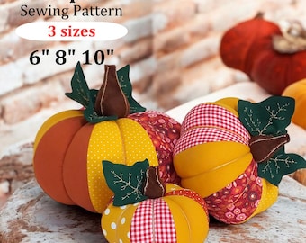 Patrón de costura de calabazas de tela: Decoración otoñal para Acción de Gracias (Patrón PDF)