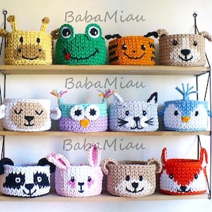 Children&#39;s organizer baskets for animal toys ***not a pattern***