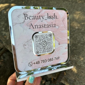 Acrylic  QR Code Sign, Personalized business qr code stand, QR code sign,for payment and get social