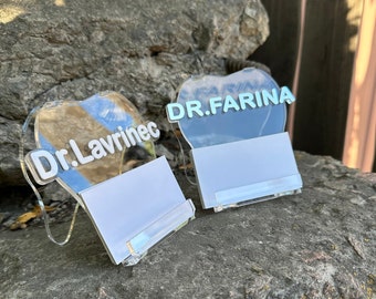 Personalized Tooth-Shaped Acrylic Business Card Holder, Dentist Office Decor