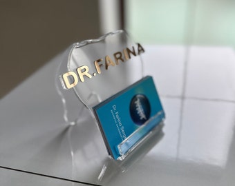 Busines card holder for the desktop, a personal gift to the dentist, acrylic Desk Organizer