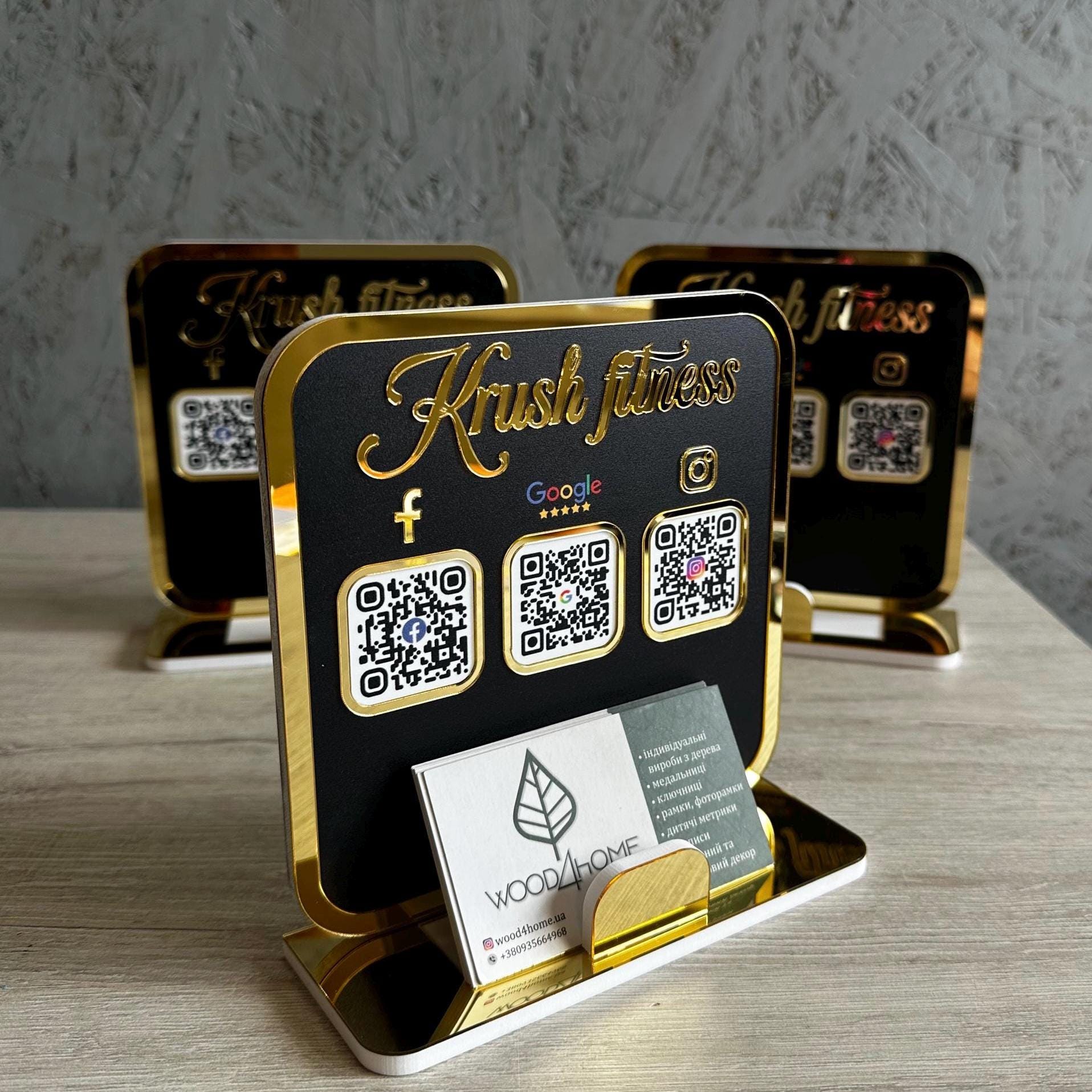 Acrylic QR Code Sign & Business Card Holder: Scan to Pay - Etsy