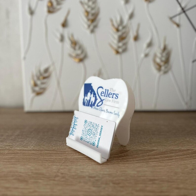 White  acrylic tooth wish logo