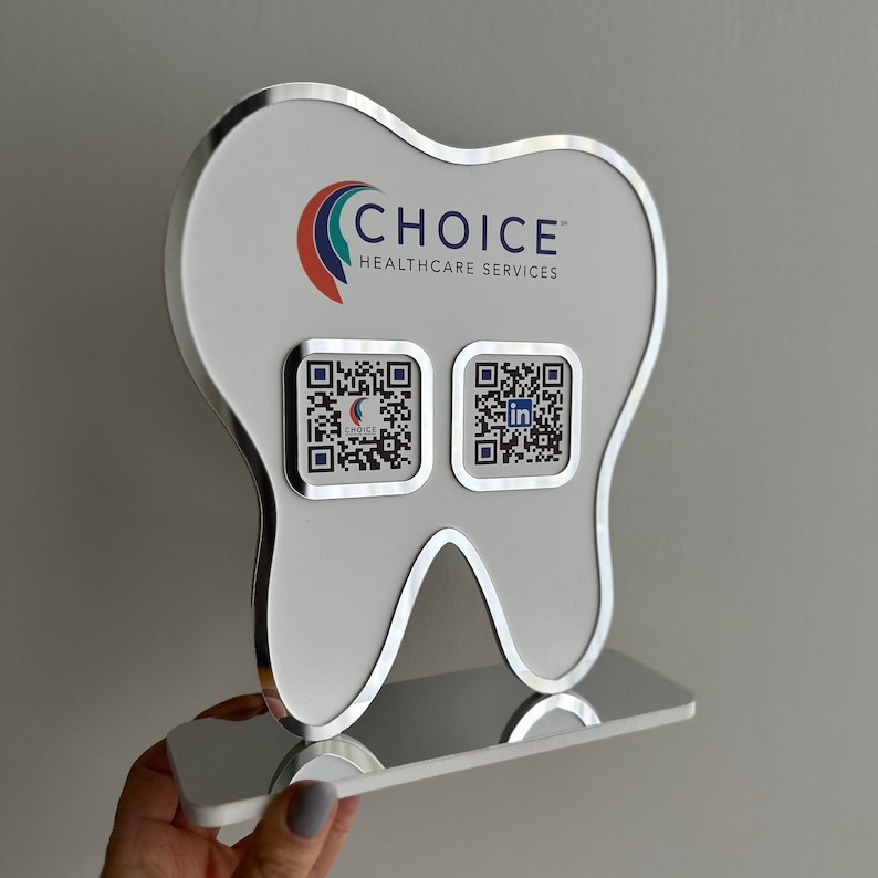 Qr Code Sign for a Dentist ,for Office Table Decoration With a Business
