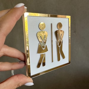 Restroom Door sign , door WC plate , hotel toilet sign, custom business sign