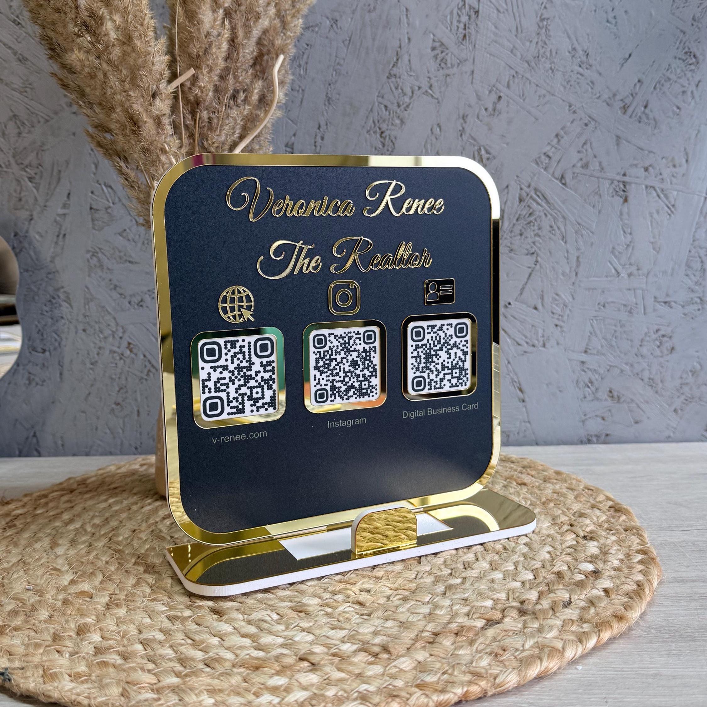 Acrylic QR Code Sign & Business Card Holder: Scan to Pay - Etsy