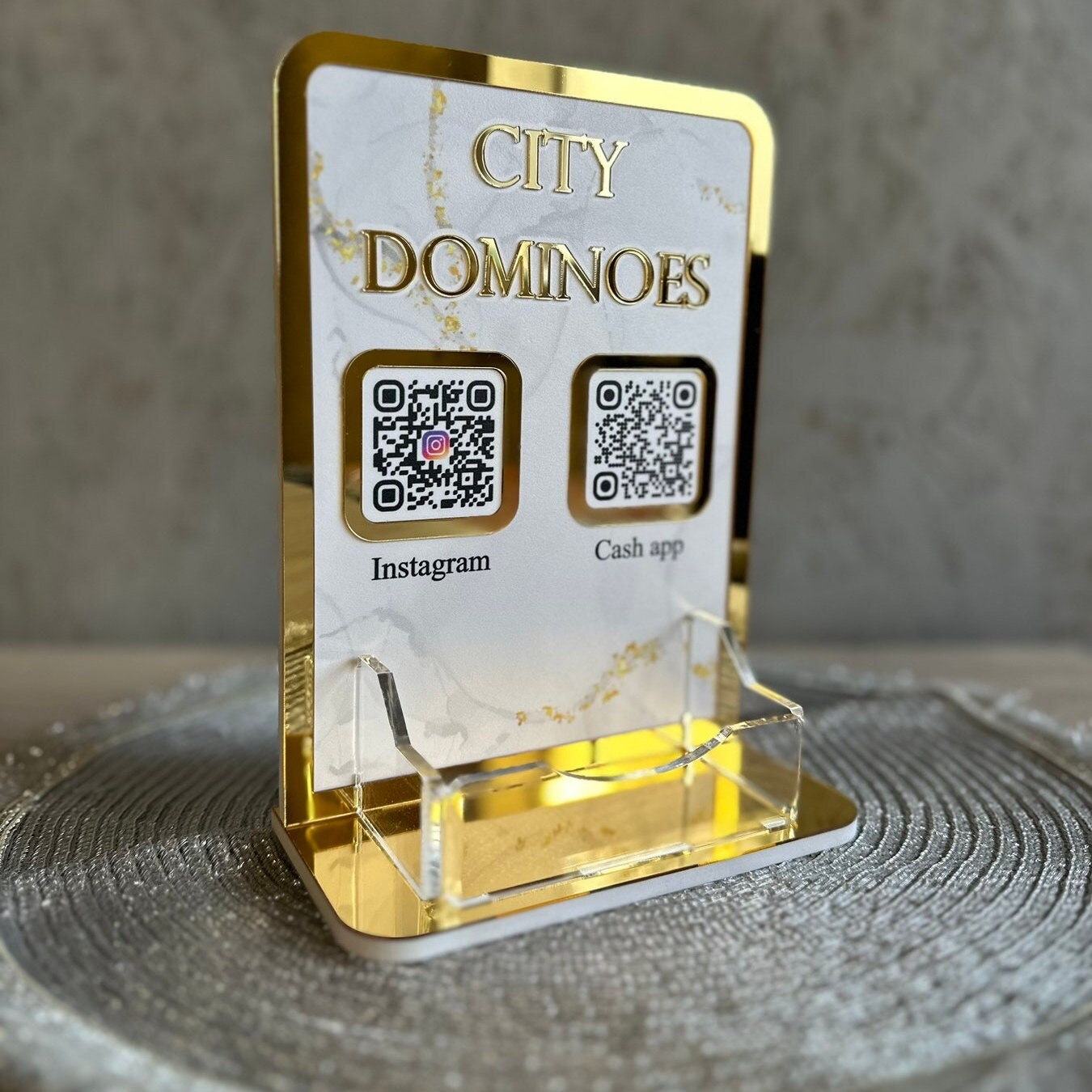 Code Card Holder Personal Business Card Holder for Desk and Qr Codes Sign in the Shape ...