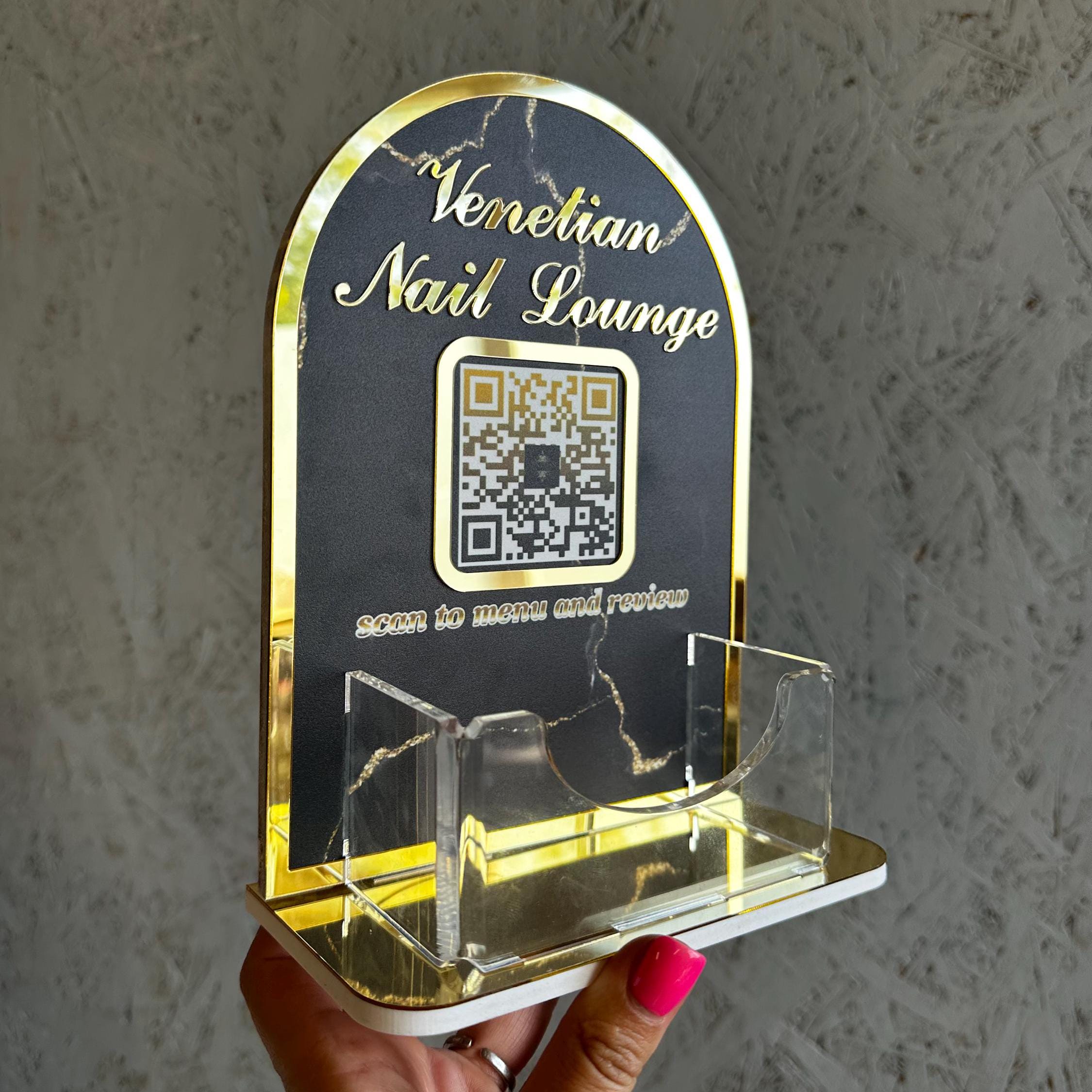 Code Card Holder Business Card Holder Qr Codes Desk Organizer Sign ,galentine Gift for ...