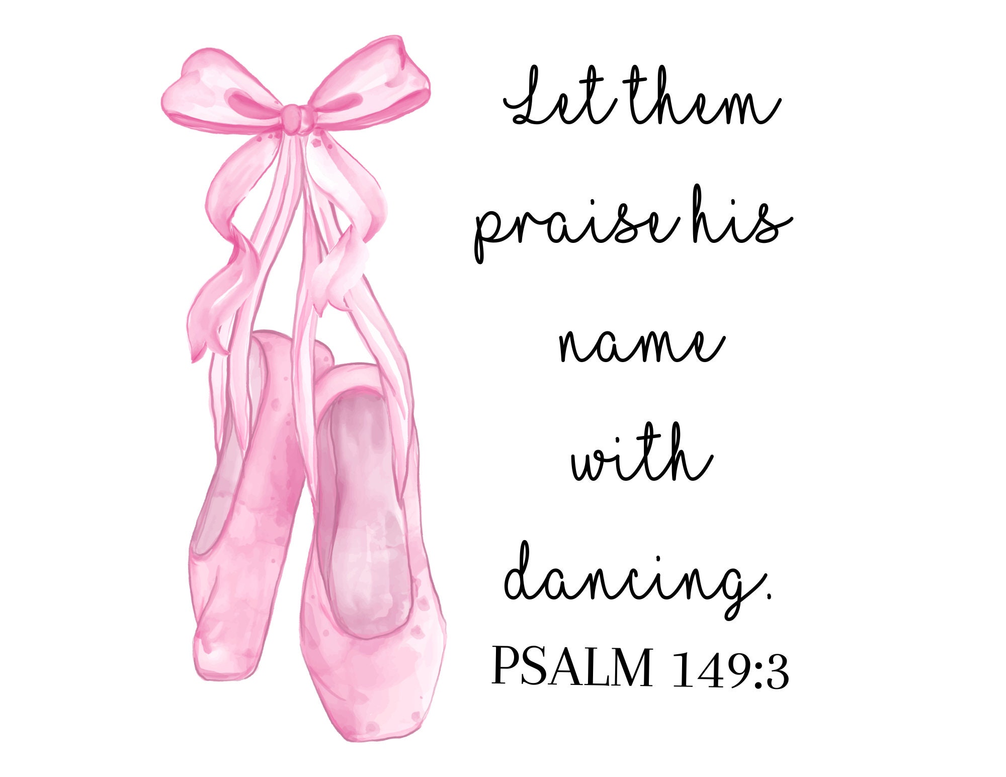 thumbnail image 2 of Ballerina Christian Nursery Print - Let Them Praise His Name With Danc – Pixie Paper Store 2 of 10