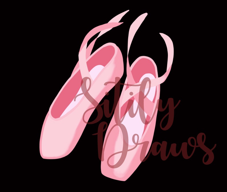 Ballet clipart with pink ballet shoes and tutu in pink red purple blue teal etc tu-tu dance art dancer clip art dancer digital download image 4