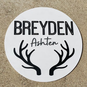 Nursery Name Sign, 3D Custom Name Sign, Round Name Sign, Baby Name Sign, Nursery Decor, Crib Sign, Baby Shower Gift, Baby Boy Name,