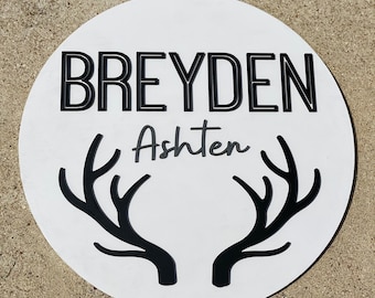 Nursery Name Sign, 3D Custom Name Sign, Round Name Sign, Baby Name Sign, Nursery Decor, Crib Sign, Baby Shower Gift, Baby Boy Name,