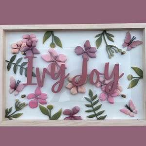 Flower Butterfly Name Sign, Nursery Name Sign, Butterfly Nursery Decor, Name Sign for Girl, Custom Wood Name Sign, Baby Girl