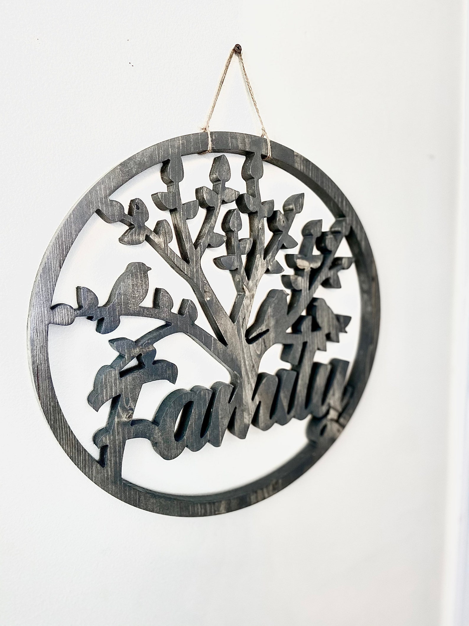Family Tree 18 Wooden Cutout Wall Hanging Etsy