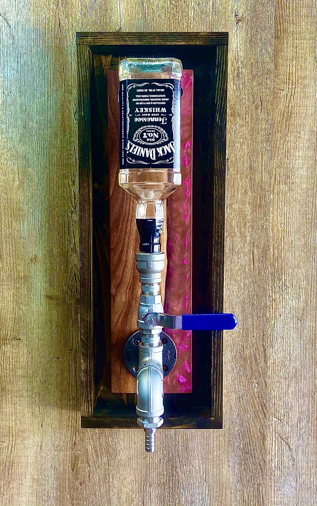 Deluxe Wall Mounted Liquor Dispenser Black Walnut and Etsy