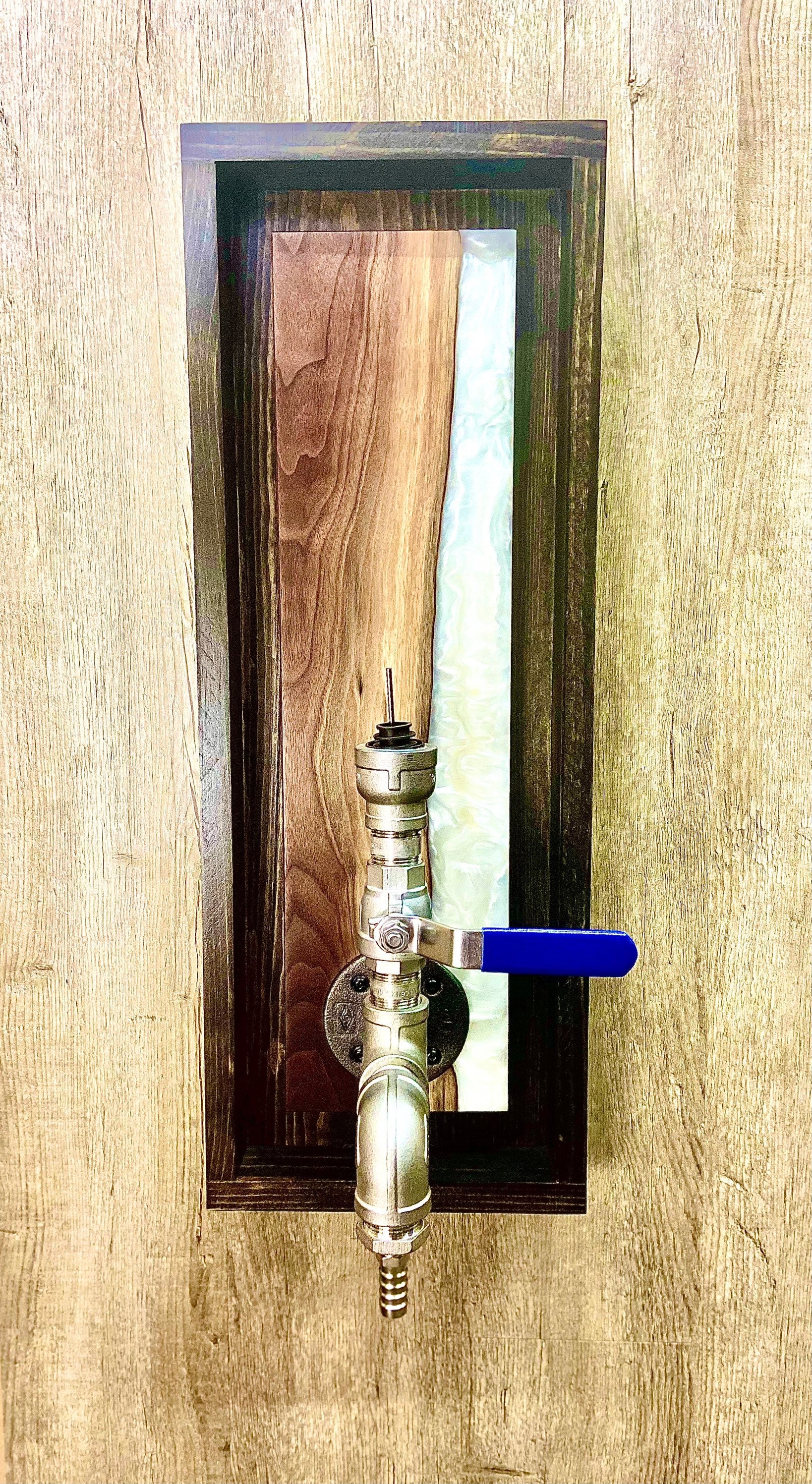 Deluxe Wall Mounted Liquor Dispenser Black Walnut X White Etsy